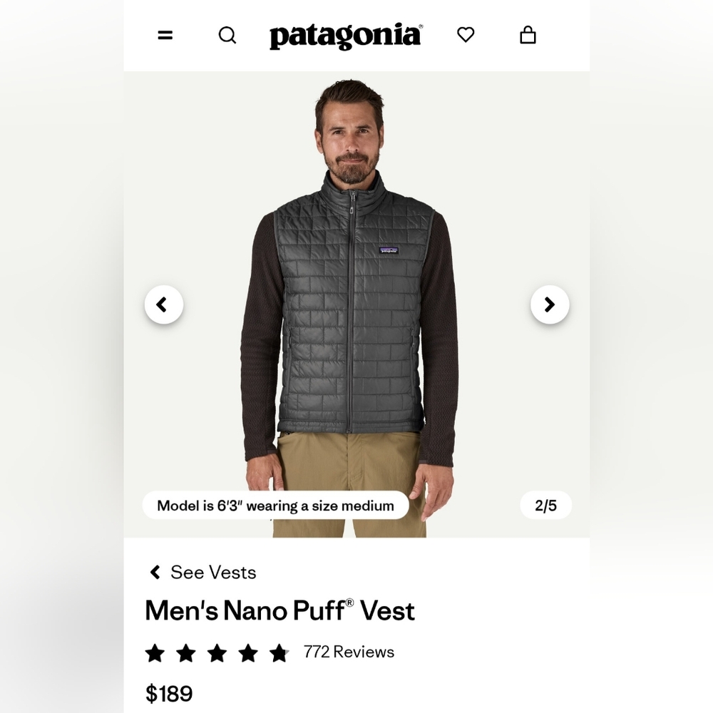 Patagonia Men's Nano Puff Vest - Picture 6 of 7